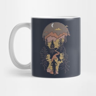 Mountain Biking Moon Bliss Trail Bike Rider Silhouette Browns Mug